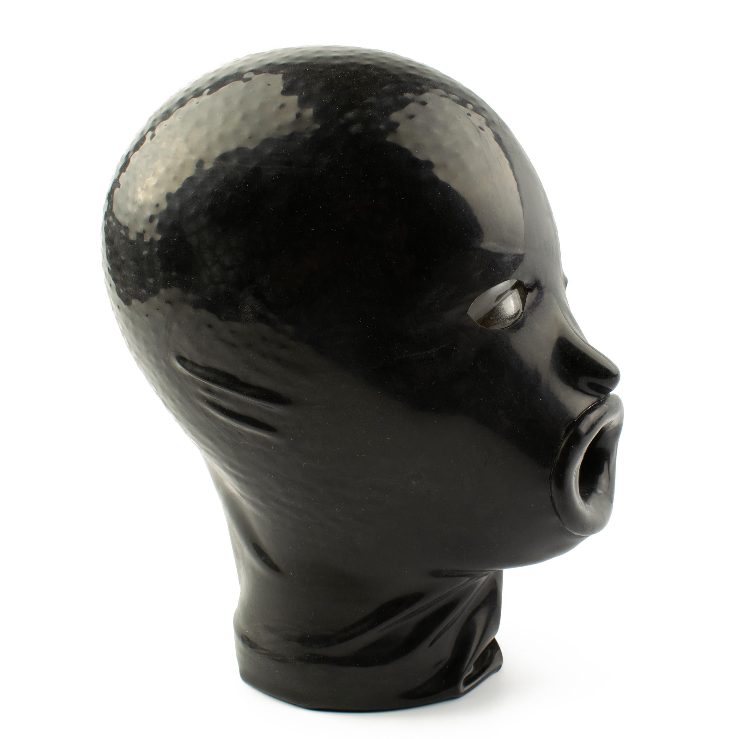 Rubberfashion Latex Maske Lippen Mann - Latexmaske anatomisch - Mund und Augen offen für Herren